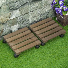 Suport pentru plante cu roți și frâne 30x30 cm | maro închis č.2