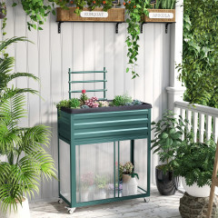 Pat înălțat cu grilaj 85x40x135 cm | verde č.1