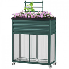Pat înălțat cu grilaj 85x40x135 cm | verde č.3