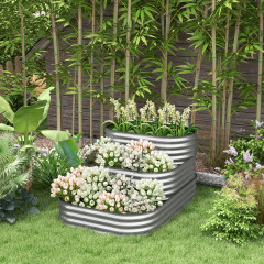 Jardinieră cu trei niveluri 158 x 109 x 82 cm | argintiu č.2