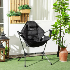 Fotoliu balansoar de camping 54x100x101 cm | negru č.1