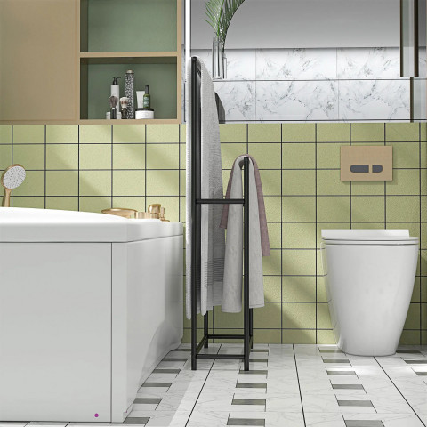 Suport pentru prosoape cu 2 brațe 66 x 20 x 110 cm | negru č.2