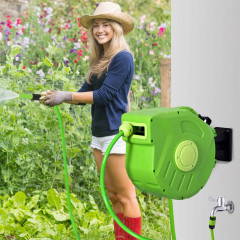 Tambur automat pentru furtun 15 m | verde