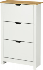 Pantofar rabatabil pentru 18 perechi de încălțăminte 72 × 26 × 112 cm | alb + natural č.1