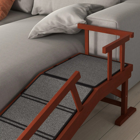 Rampă pentru animale de companie, cu balustradă detașabilă 125 x 40 x 56 cm | gri č.2