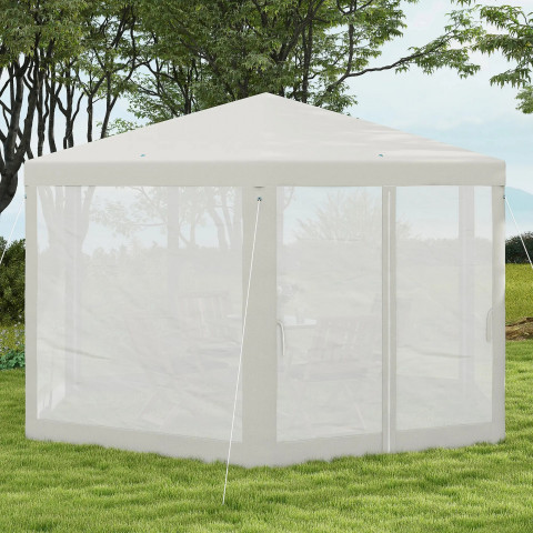 Pavilion de grădină cu plasă anti-insecte | crem č.2