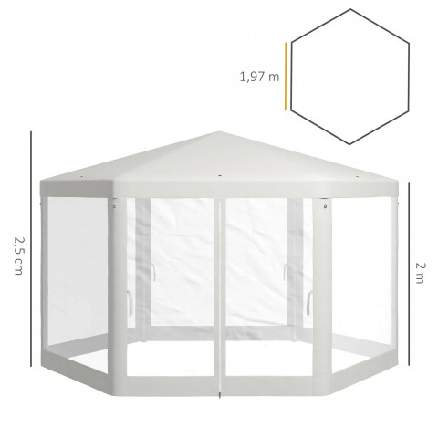 Pavilion de grădină cu plasă anti-insecte | crem č.4