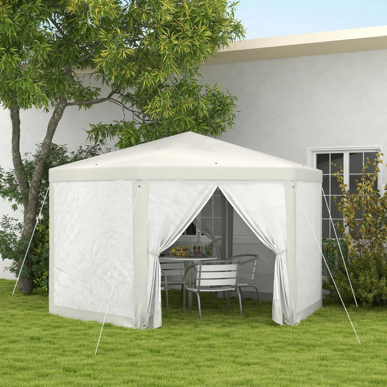 Pavilion de grădină cu plasă anti-insecte | crem