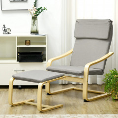Fotoliu relaxant cu suport pentru picioare 66,5 x 80 x 99 cm | gri deschis č.1