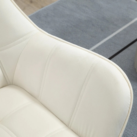 Fotoliu tapițat cu aspect catifelat 64 x 62 x 72,5 cm | crem č.2