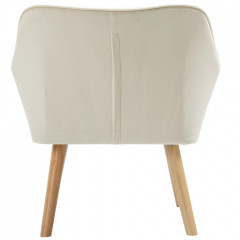 Fotoliu tapițat cu aspect catifelat 64 x 62 x 72,5 cm | crem č.3