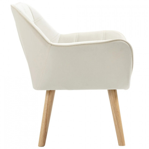 Fotoliu tapițat cu aspect catifelat 64 x 62 x 72,5 cm | crem č.4