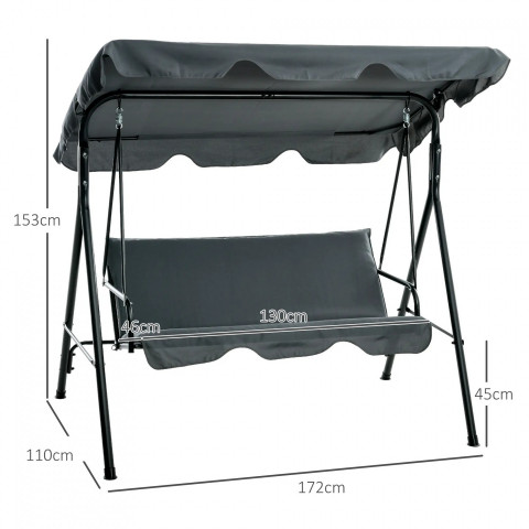 Leagăn de grădină Hollywood, până la 240 kg | gri č.4