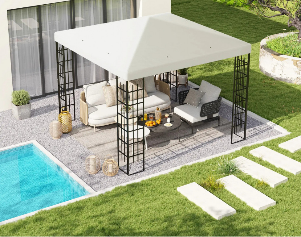 Acoperiș de schimb pentru pavilion de grădină, 3 x 3 m | gri deschis