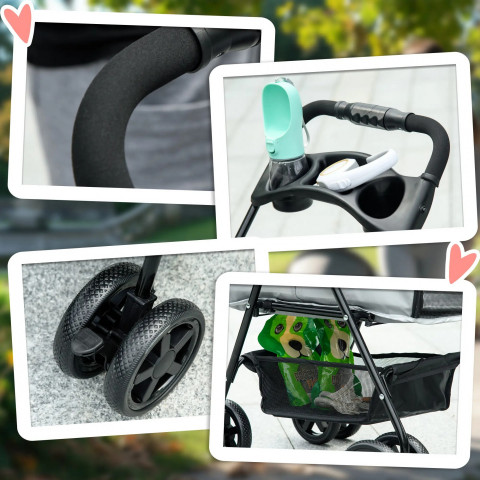 Cărucior pentru câine | gri č.6