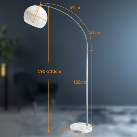 Lampadar cu bază de marmură 146-220 cm č.7