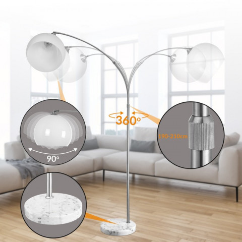 Lampadar cu bază de marmură 146-220 cm č.8