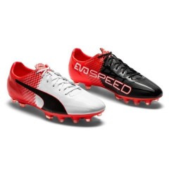 Ghete de fotbal Puma evoSPEED SL-S II AG 10380601 | Whitte - Black - Red blast | mărimea 46 (US 12 / UK 11) č.1