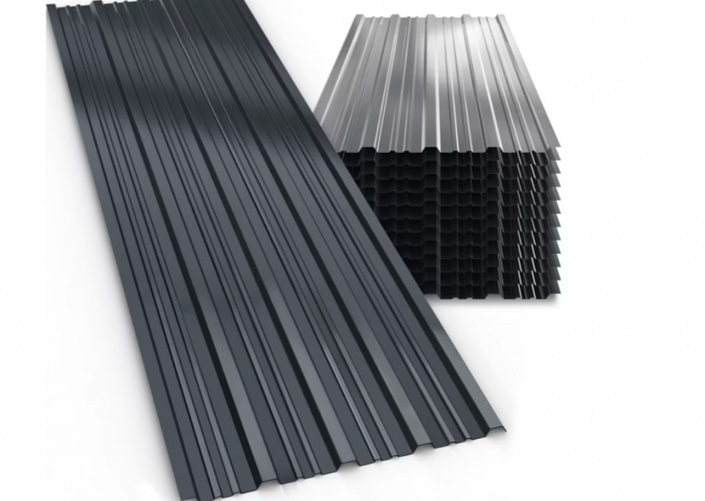 Set de 12 foi trapezoidale din tablă, 129 × 46 cm | antracit