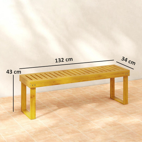 Bancă pentru 2 persoane, 132 x 34 x 43 cm | teak č.6