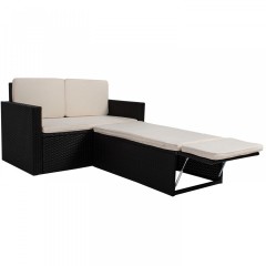 Set mobilier de gradina, poliratan Relax Comfort | negru č.3