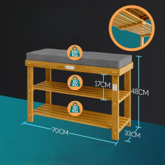 Pantofar din lemn de acacia 70 × 33 × 48 cm č.2