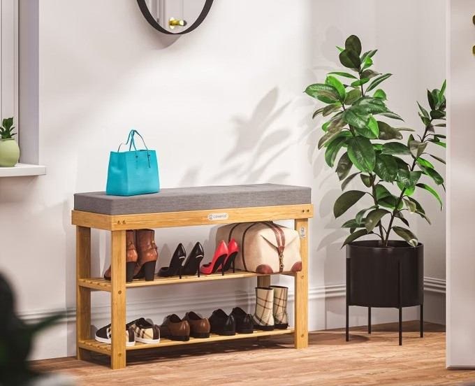 Pantofar din lemn de acacia 70 × 33 × 48 cm