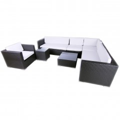 Set mobilier de gradina, poliratan Havanna | negru č.1