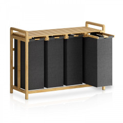 Coș pentru rufe cu 4 compartimente 107 x 40 x 78 cm | antracit č.2