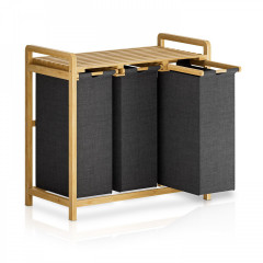 Coș pentru rufe cu 3 compartimente 81 x 40 x 78 cm | antracit č.3