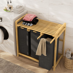 Coș pentru rufe cu 3 compartimente 81 x 40 x 78 cm | antracit Coș pentru rufe cu 3 compartimente 81 x 40 x 78 cm | antracit