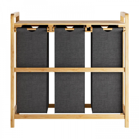 Coș pentru rufe cu 3 compartimente 81 x 40 x 78 cm | antracit č.5