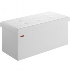 Bancă tapițată cu spațiu de depozitare 80 x 40 x 40 cm | alb č.1