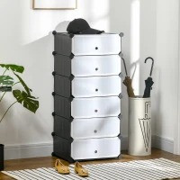 Organizator modular 49 x 36,5 x 108 cm | alb – negru č.1