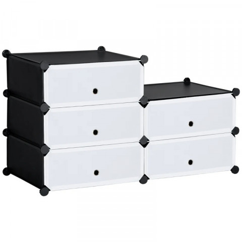 Organizator modular 49 x 36,5 x 108 cm | alb – negru č.2