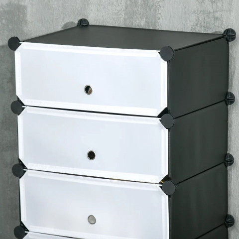 Organizator modular 49 x 36,5 x 108 cm | alb – negru č.5