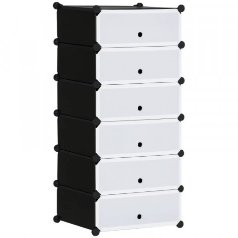 Organizator modular 49 x 36,5 x 108 cm | alb – negru č.6