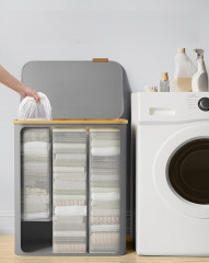 Coș pentru rufe cu capac 150 l | gri č.2