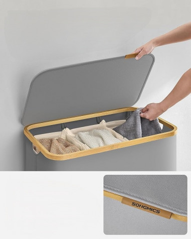 Coș pentru rufe cu capac 150 l | gri č.3