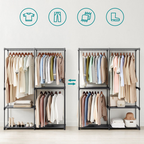 Cuier pentru haine 43 x 138 x 182 cm | negru č.2