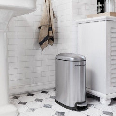 Coș de gunoi îngust 10 l | argintiu č.1