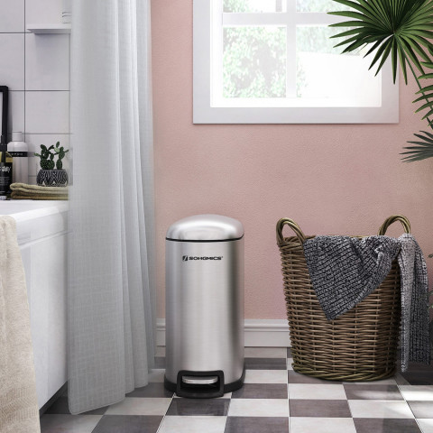 Coș de gunoi îngust 10 l | argintiu č.2