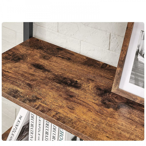 Raft bibliotecă versatilă cu 6 niveluri 80 × 30 × 186 cm | maro rustic, negru č.3