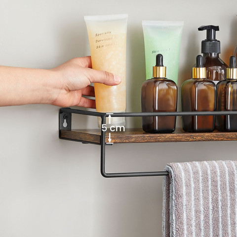 Nástěnná police 2-dílný set | rustikální hnědá, černá č.4