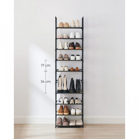 Suport pantofi cu 10 niveluri 45 x 28 x 173 cm | negru č.3
