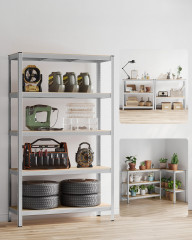 Raft reglabil cu 5 niveluri 60 × 120 × 200 cm | argintiu č.1