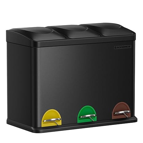 Coș de reciclare 3×15 l | negru č.5