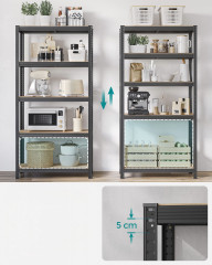 Raft reglabil cu 5 niveluri 40 × 90 × 180 cm | gri č.3