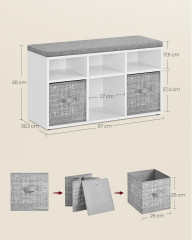 Pantofar cu 6 compartimente 30,3 x 87 x 48 cm | alb-gri č.2