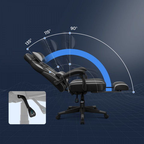 Scaun ergonomic de gaming | negru + gri č.7